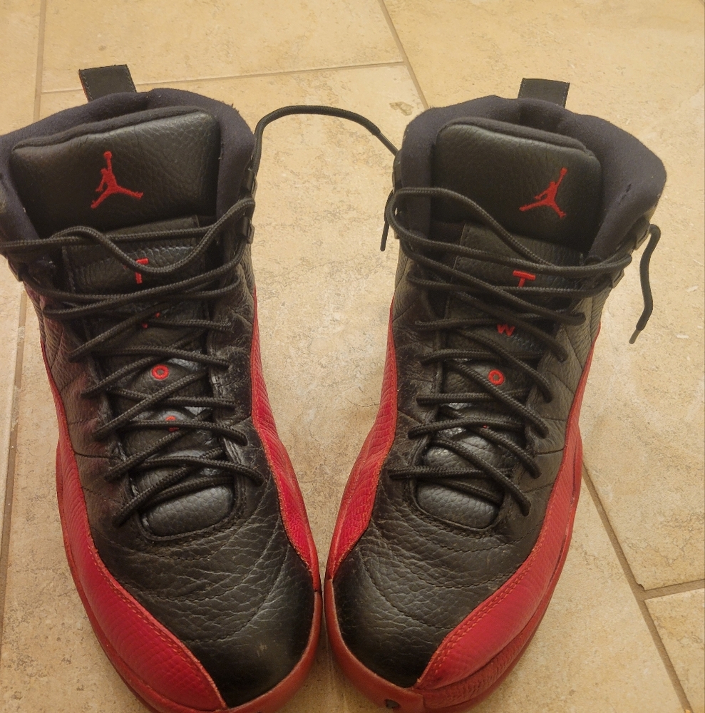 Air Jordan Black and Red Sneakers Jordan 12s